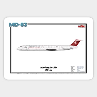 McDonnell Douglas MD-83 - Harlequin Air (Art Print) Sticker